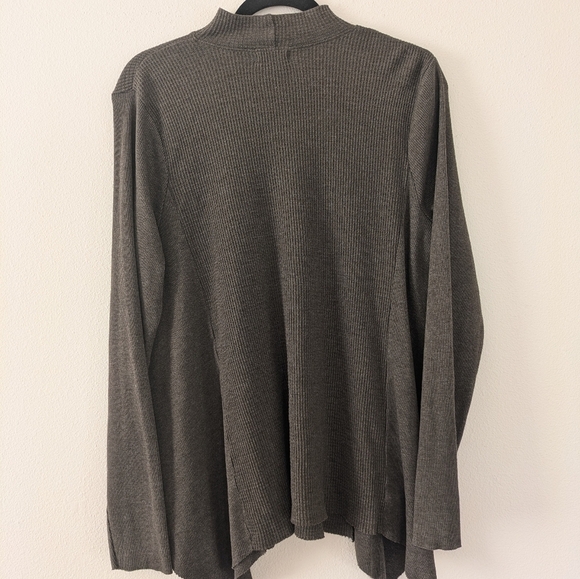 Anthropologie t.la Olive Green Mock Neck Asymmetrical Waffle Knit Tunic sz M - Picture 5 of 12